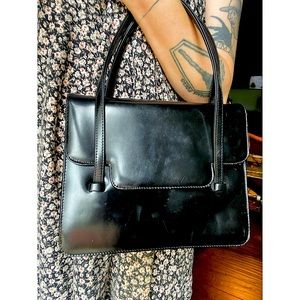 Vintage 50s Dofan France Black Handbag